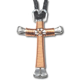 Copper Horseshoe Nail Cross