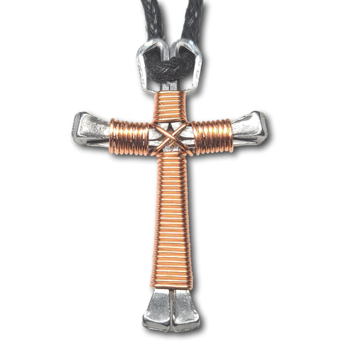 Copper Horseshoe Nail Cross