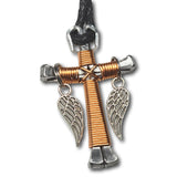 Copper Horseshoe Nail Cross Zipper Pull
