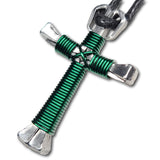 Green Horseshoe Nail Cross