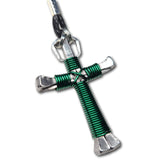 Green Horseshoe Nail Cross