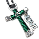Green Horseshoe Nail Cross