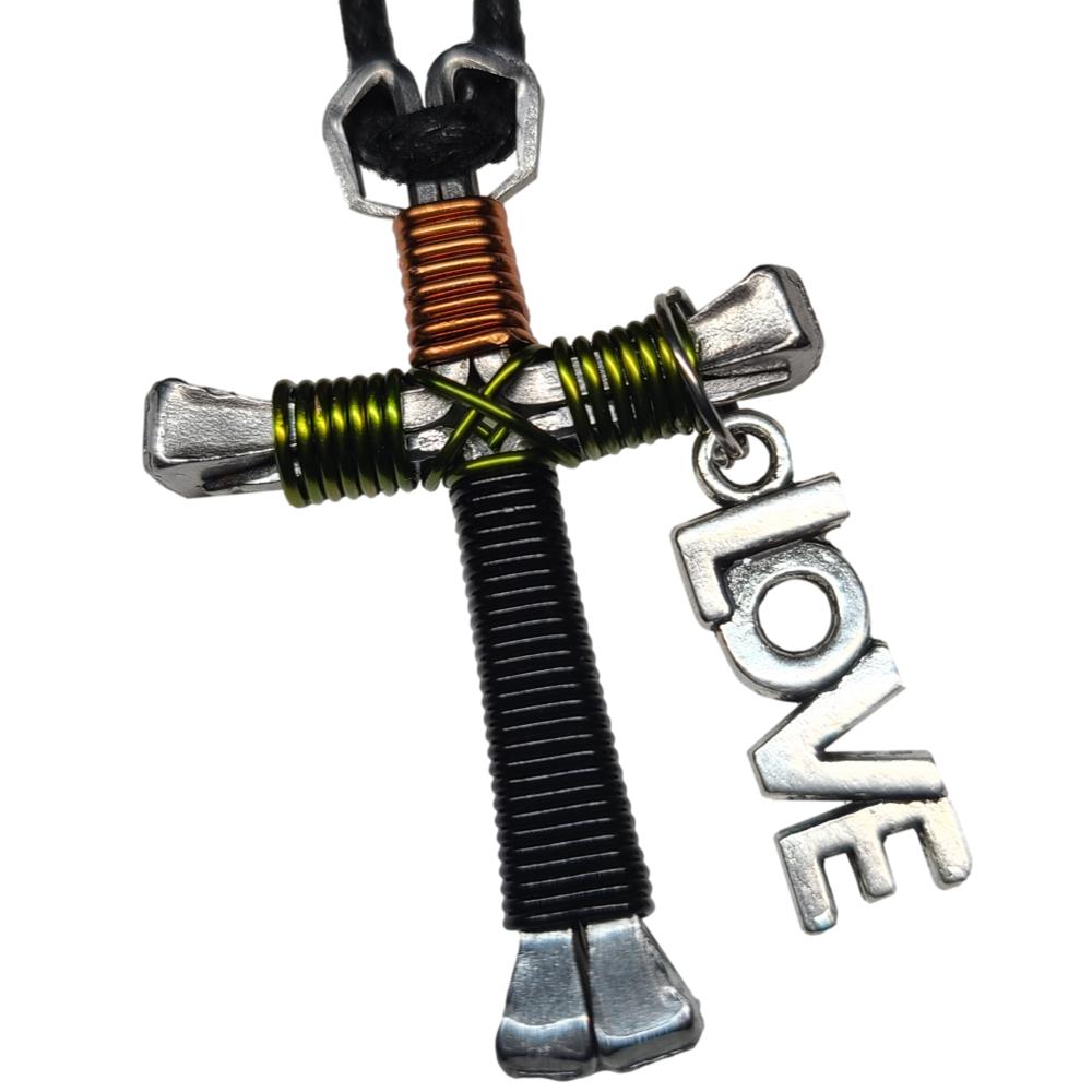 Hunter's Camo Horseshoe Nail Cross
