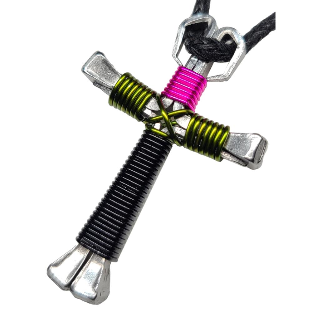 Pink Camo Horseshoe Nail Cross