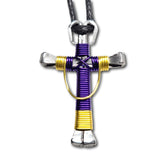 Swag Purple& Yellow Horseshoe Nail Cross
