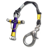 Swag Purple& Yellow Horseshoe Nail Cross