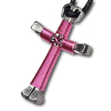 Rose Pink Horseshoe Nail Cross
