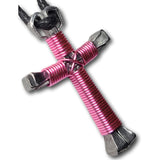Rose Pink Horseshoe Nail Cross