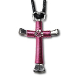 Rose Pink Horseshoe Nail Cross