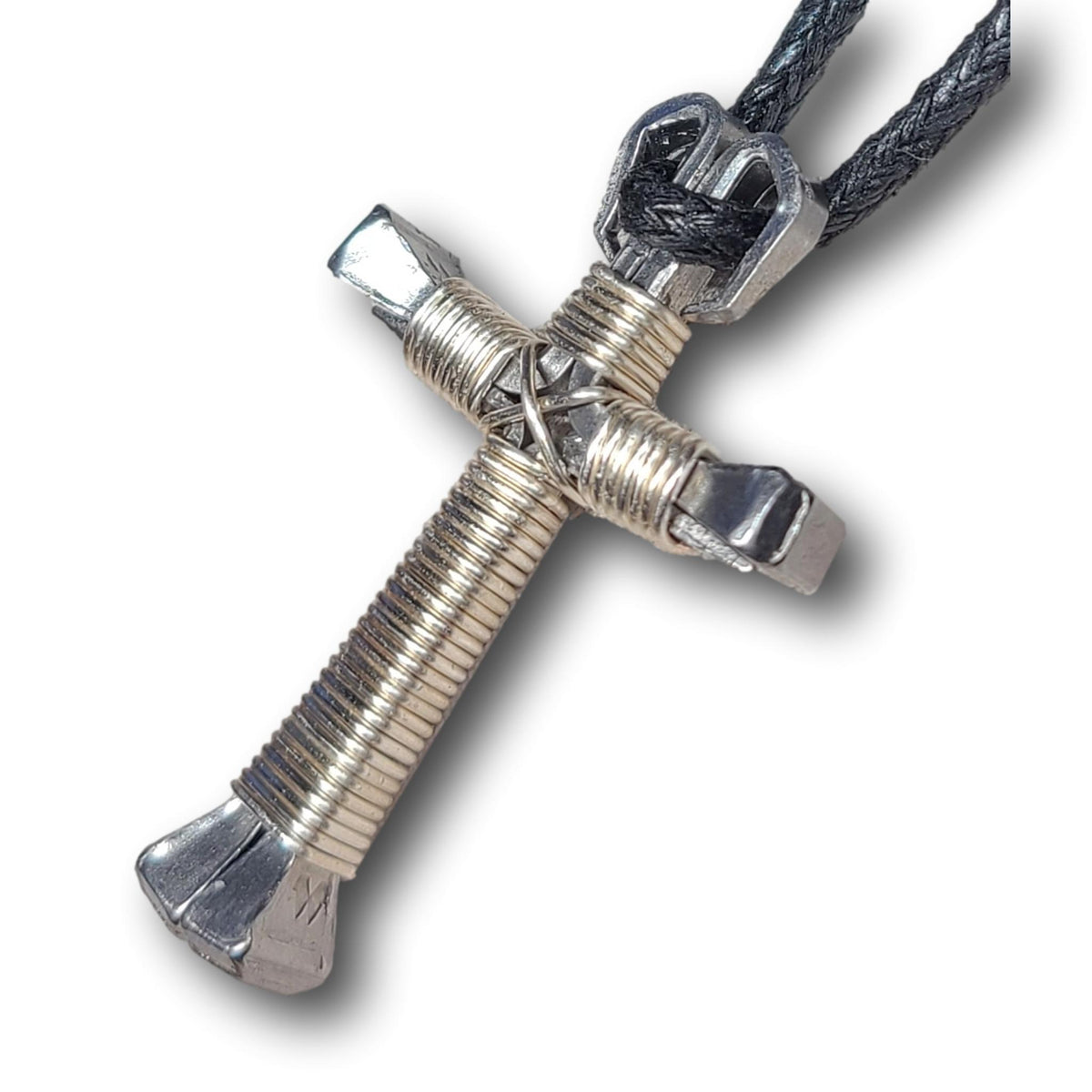 Silver Horseshoe Nail Cross