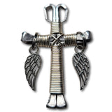 Silver Horseshoe Nail Cross Key Chain