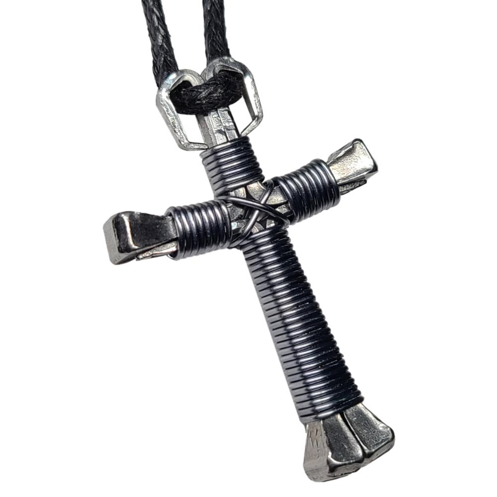 Titanium Horseshoe Nail Cross